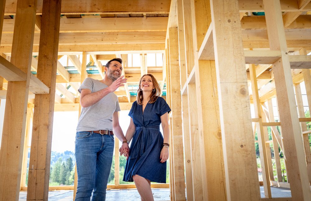 Couple building their own home